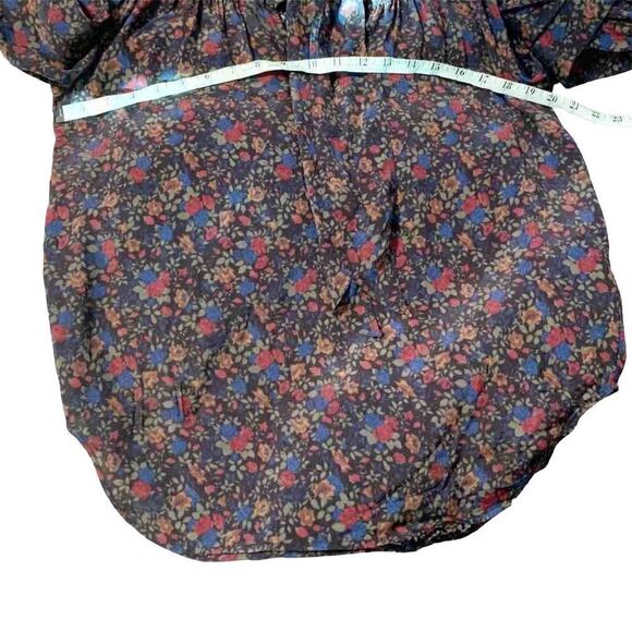 Polo Ralph Lauren Multicolor Fall Floral Print Tie Neck Shirt Blouse Size Small - Picture 14 of 15